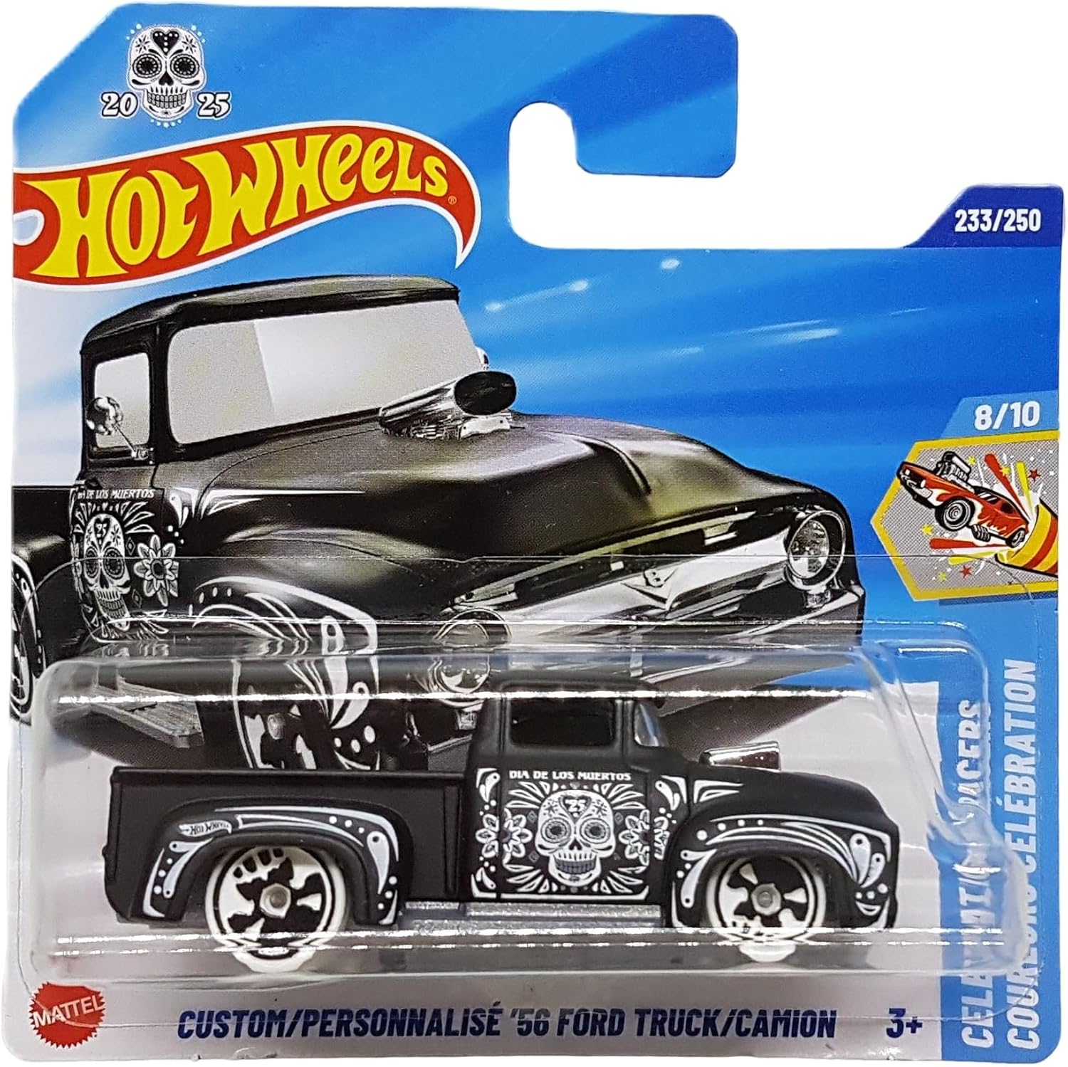 - ´56 Custom Pickup Truck - Celebration Racers 8/10 - JBB43 - Short Card - Dia De Los Muertos - Mattel 2025 – Lisans Modeli - 1:64