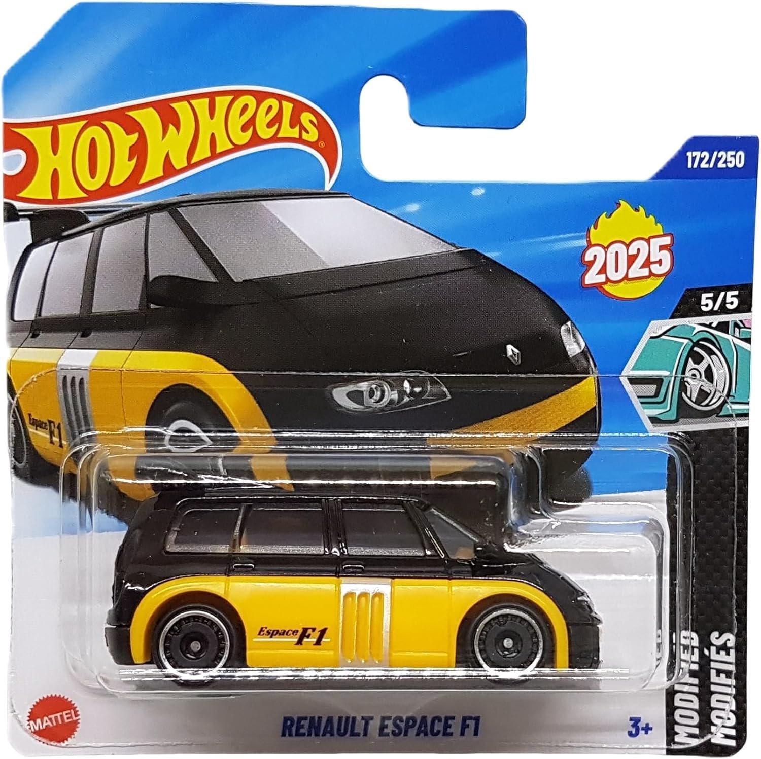 - Renault Espace F1 - HW Modified 5/5 - JBB76 - Short Card - siyah sarı - Mattel 2025 - Lisanslı Renault Modeli - 1:64