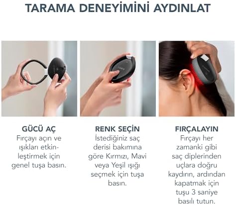 Alternative view of FOREO FLIP Play Advanced LED Saç Fırçası – Kırmızı, Mavi ve Yeşil ışık modlarına sahip 3’ü 1 arada bakım aracı, sağlıklı görünen saç ve saç derisini destekler - Midnight!