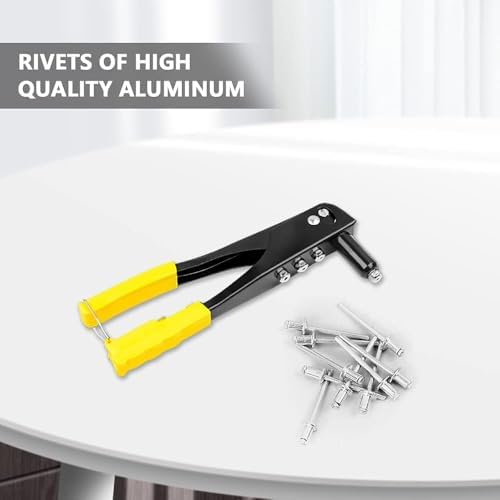 4 Uçlu Profesyonel Perçin Tabancası Seti – 2.4/3.2/4.0/4.8 mm Başlık + 40 Adet Alüminyum Perçin + Anahtar | Metal, Plastik ve Deri Delme & Sabitleme Aracı