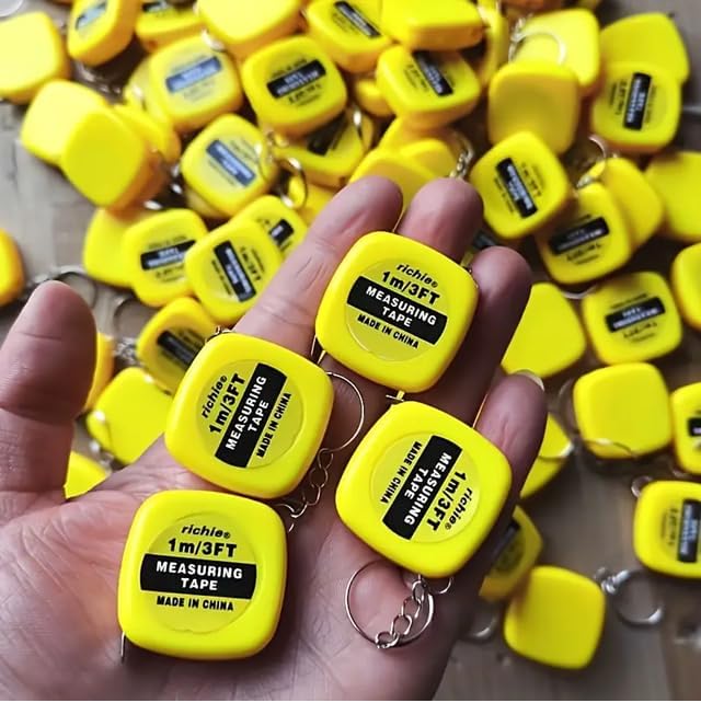 Alternative view of Mini 1 Metre Anahtarlık Metre | Taşınabilir Ölçüm Bandı | Cep Tipi Sarı Plastik Mini Tape Measure – Dikiş, Hobi ve Günlük Kullanım İçin
