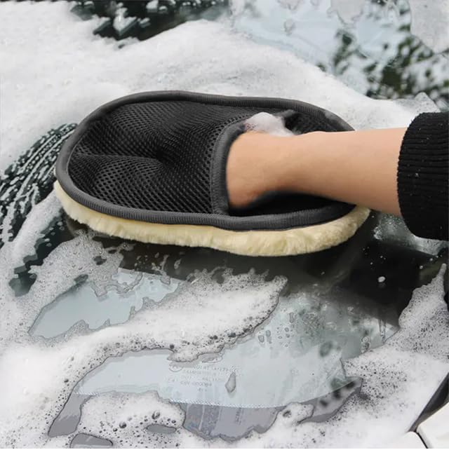 Mikrofiber Araba Yıkama Eldiveni | Çift Taraflı Oto Temizleme ve Parlatma Bezi | Yumuşak Çizmez Yapı | Car Wash Mitt for Vehicle Detailing
