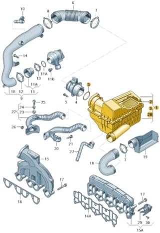 2.0 TDi BKD Motor Hava Filtre Kutusu 3C0129607AQ VW Jetta ile uyumlu 2006-2011