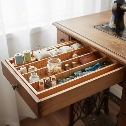 Alternative view of Bambu Çekmece İçi Düzenleyici (37.5x25x4 cm) | 4 Bölmeli, Hareketli Ayırıcılar | Kaşıklık, Dikiş, Ofis ve Mutfak Organizeri