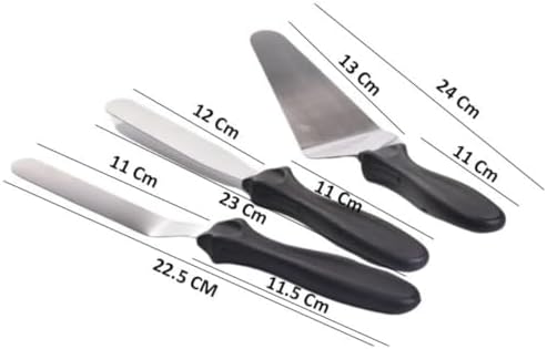 Alternative view of 3’lü Spatula Seti – Paslanmaz Çelik, Plastik Saplı, Pasta, Kek ve İçin Profesyonel Spatula Takımı