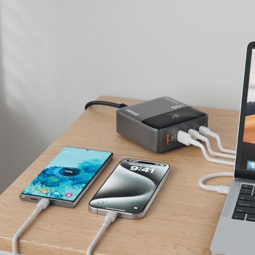 Hızlı Şarj Cihazı, 65W GaN Hızlı Şarj Adaptörü, Güç Şeridi, 2x Type-C Girişi, 2x Usb Girişi, Tam Zamanlı 4 Bağlantı Noktası, Şarj Koruması, Akım Koruması, Yüksek Verimlilik (1.5 Metre)