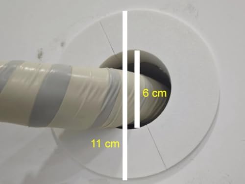 Klima Borusu Delik Kapatma Dekoratif Kapak, 11 cm Çap, Bej ve Beyaz, Plastik, Isı Yalıtımı