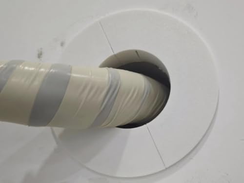Alternative view of Klima Borusu Delik Kapatma Dekoratif Kapak, 11 cm Çap, Bej ve Beyaz, Plastik, Isı Yalıtımı