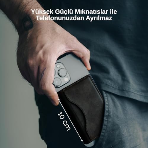 Alternative view of ile Uyumlu MagSafe özellikli Cüzdan Vegan Deri Güçlü Mıktanıs 6 Kart Hazneli Kartlık (Siyah)