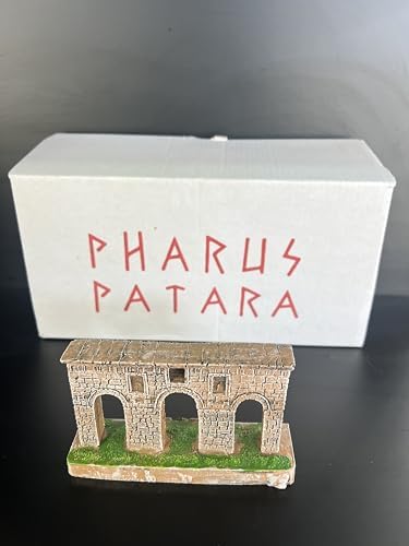Patara Antik Kent Kapısı Minyatür Dekoratif, El Yapımı Tarihi Mimari Model, Beyaz ve Kahverengi, Küçük Boy