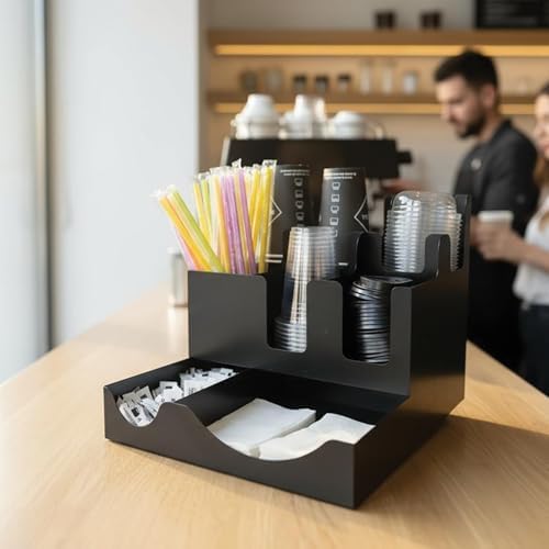 8 Bölmeli Karton Bardak ve Kapak Organizer Standı