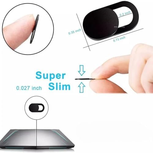 Kamera Kapatıcı 3 Lü Set Laptop Telefon Tablet Uyumlu Siyah Ultra İnce Kaydırmalı Webcam Gizlilik Kapağı Siyah