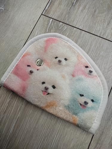 Alternative view of Çocuk Emniyet Kemeri Düzenleyici, Sevimli Köpek Desenli, Beyaz ve Pembe, Araba Koltuğu Konfor Pedi, Kaymaz iç yüzey