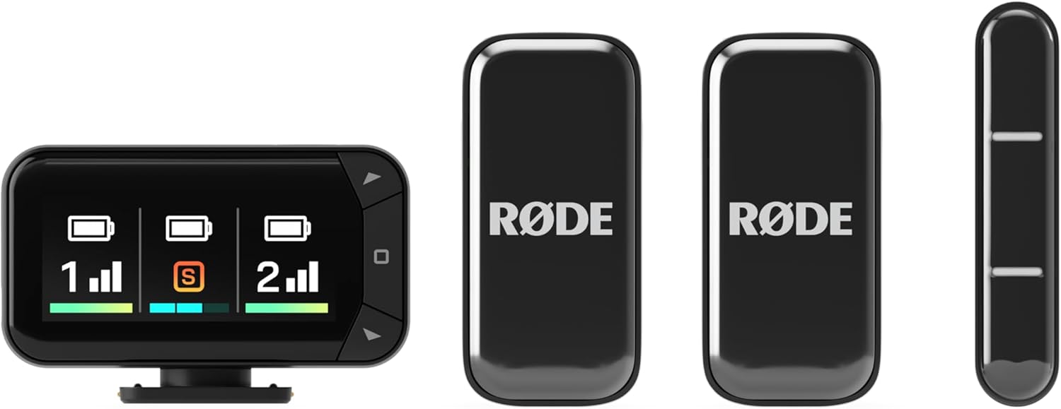 Kablosuz Micro - Kompakt Kablosuz Mikrofon Kamera Kiti, Kamera Vericili İki Mikrofon, Akıllı Telefon Alıcısı ve İçerik Oluşturma için Şarj Kılıfı - USB-C, Siyah