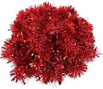 1 Adet 1.7 Metre Kırmızı Kalın Yılbaşı Püskül Süsü Tinsel Garland,Süs T77, Kırmızı