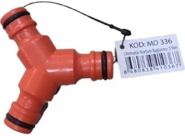 3 Yönlü Otomatik Hortum Bağlantı Aparatı, Kırmızı Plastik, Bahçe Sulama ve Su Dağıtımı İçin Çok Fonksiyonlu Hortum Konektörü