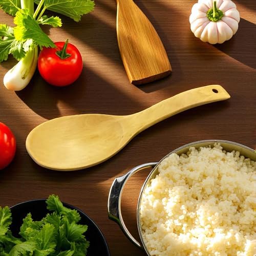 Alternative view of Doğal Ahşap 5 Parça Mutfak Gereçleri Seti | Yemek Pişirme ve Servis Seti | Kaşık, Spatula, Kevgir, Servis Kaşığı, Pilav kaşığı | Sağlıklı, Dayanıklı ve Şık Tasarım