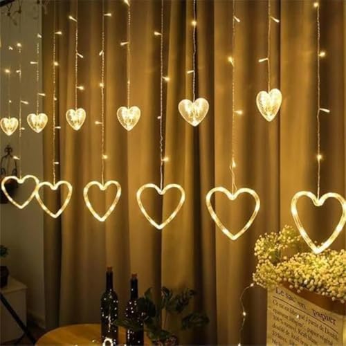 Alternative view of 3 metre Led Işıklı 12'li Kalp Işık Zinciri Dekoratif Aydınlatma Ev Dekorasyonu Süsleme Salon Oda Merdiven Balkon Süslemeleri için Yılbaşı Eğlence Doğum Günü Özel Aydınlatma