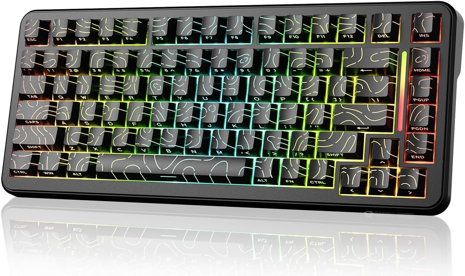 Alternative view of ATTACK SHARK X82PRO HE 75% Kablosuz Gaming Klavye – Hall Effect Manyetik Switch, Trigger, 0.01mm Ayarlanabilir Tepki Noktası, 8K Polling Rate, Hot-Swap, RGB – PC Oyuncuları (Contour)