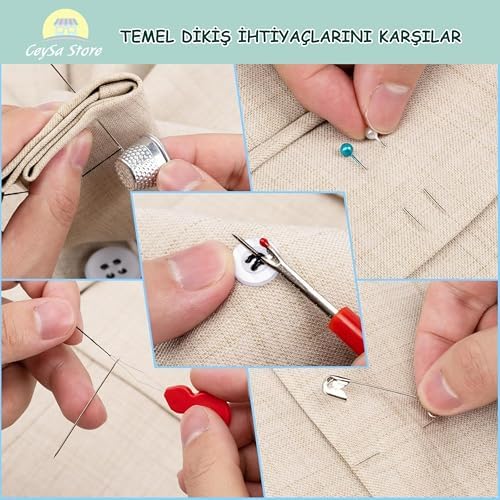 Dikiş Seti - Taşınabilir Mini Acil Durum ve Seyehat Dikiş Kiti | İplik, İğne,, Mezura Dahil | Seyahat ve Ev Kullanımı İçin | Kadın & Erkek Hediye Seti (Set-3)