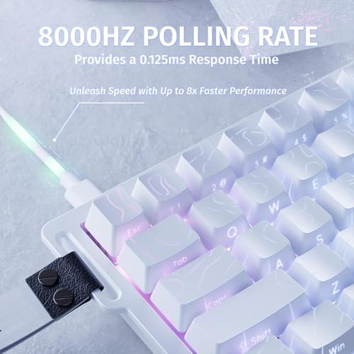 ATTACK SHARK X68 HE 60% Gaming Klavye – Manyetik Switch, 8000Hz Trigger, 0.01mm Hassasiyet, Ayarlanabilir Tetik, RGB Aydınlatma, Tap, Kablolu, PC/Mac Uyumlu (Contour)