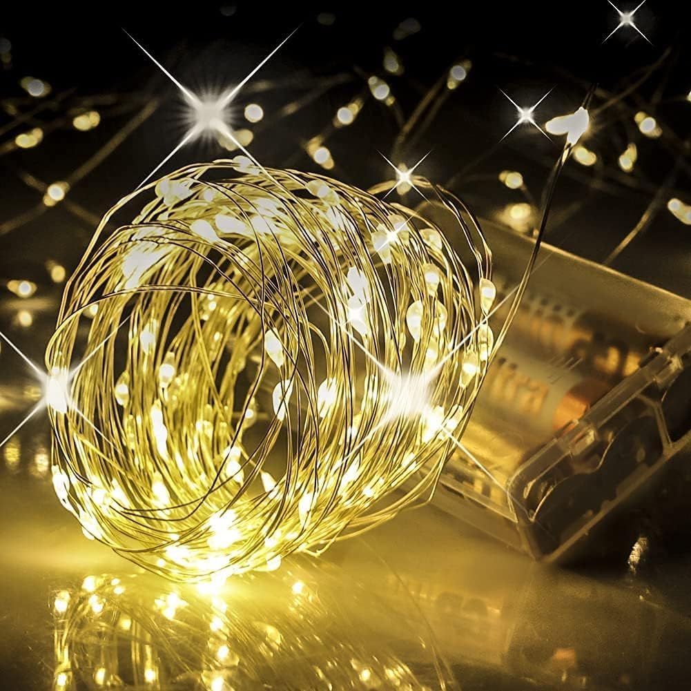 10 Metre SARI 100 LED Işıklar Işıkları 8 MOD RGB Işıkları Işık Dize Işıkları Tel Fonksiyonlu Süsleme İnce Telli Aydınlatmalı Şerit Led Yılbaşı Işık Yılbaşı Süsü
