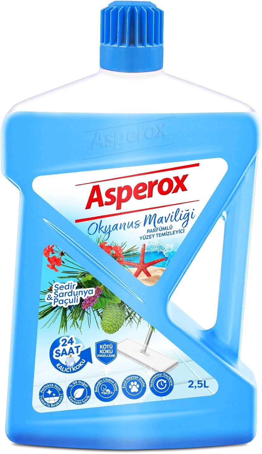 Asperox Okyanus Maviliği Yüzey Temizleyici Sedir & Sardunya Paçuli 2500 ml (6 paketi)