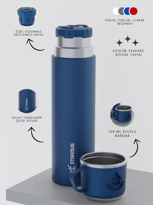 Trailmate Serisi Bardaklı 500 Ml Çelik Termos