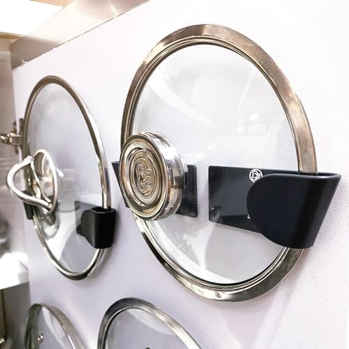 Tencere Kapağı Tutucu 3 Set (6 Parça) Kendinden Yapışkanlı, Pot Lid Holder