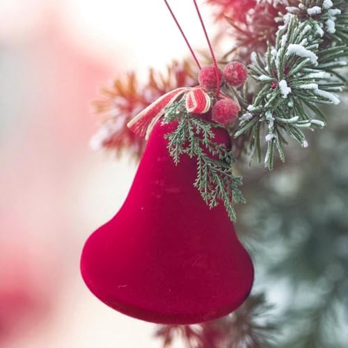 YILBAŞI KADİFE NOEL ÇANI BORDO 12CM AST7303