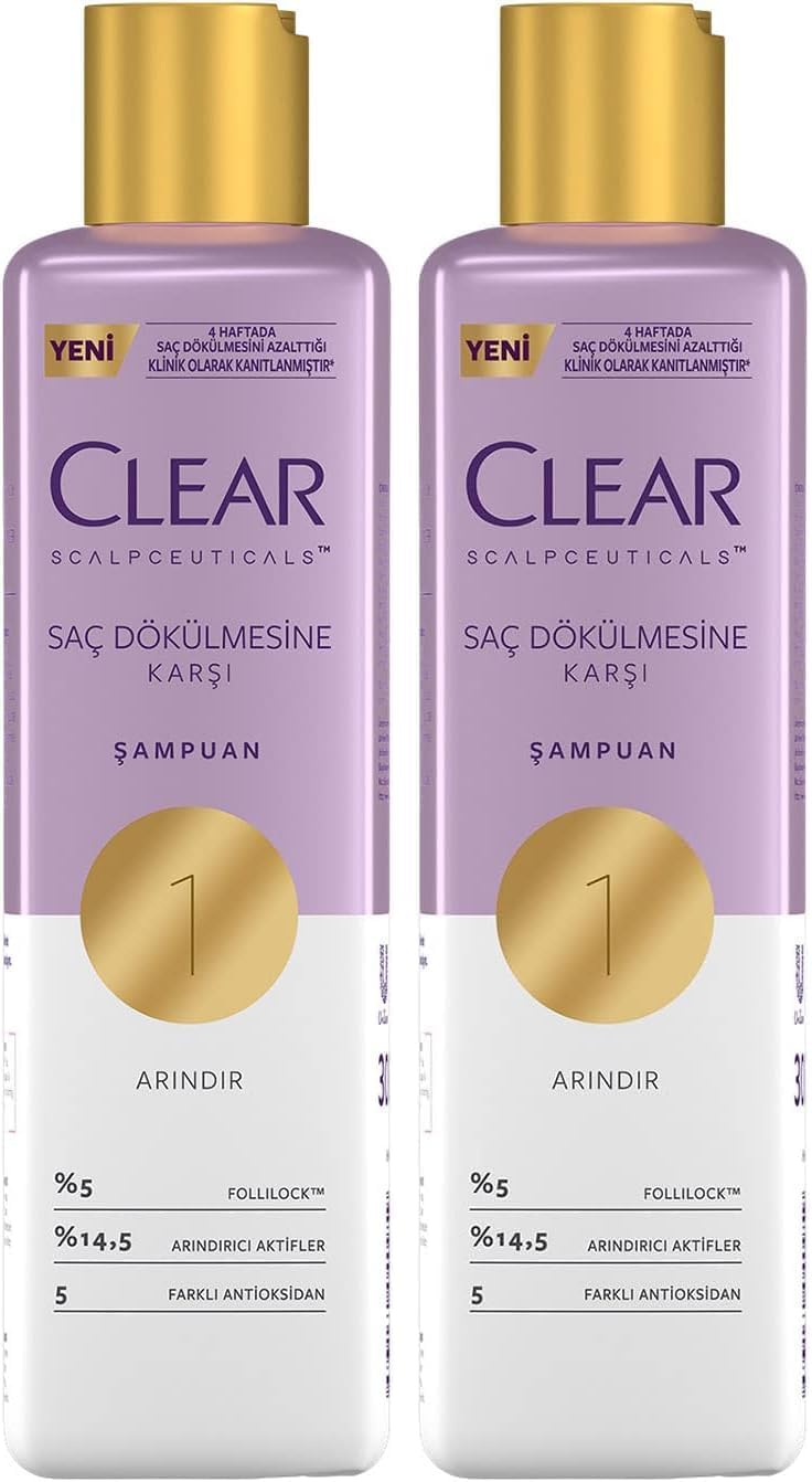 Clear Scalpceuticals Saç Bakım Şampuanı Saç Dökülmesine Karşı 300 ml (2 paketi)