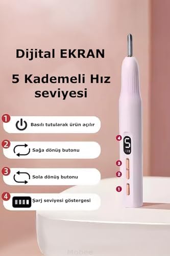 Alternative view of Yeni Nesil 9 Parça Şarjlı Tırnak Seti USB Şarjlı Törpü Seti UV LED Lamba Profesyonel Manikür Seti Pro