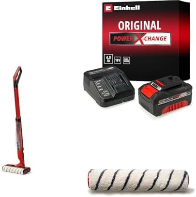 CLEANEXXO - Solo Akülü Sert Zemin Temizleyici + 18V 4,0 Ah PXC Starter Kit, Akü ve Şarj Cihazı + CLEANEXXO Yedek Mop