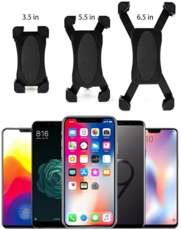 Pro 360° Rotasyon Motosiklet Telefon Tutucu, Bisiklet Telefon Tutacağı, Evrensel Tasarım (4-7.0 inç Telefonlar), Aynaya Kolay Montaj