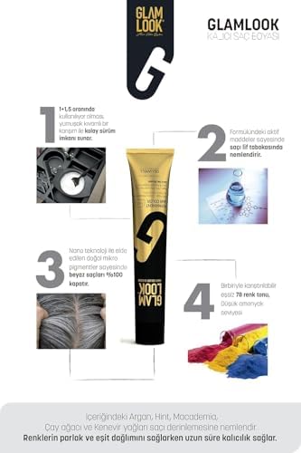 Alternative view of GLAMLOOK Kalıcı Saç Boyası | 8.77 Açık Kumral Yoğun Kahve | 100 ml | Koruyucu, nemlendirici, besleyici yağlar, düşük amonyak seviyesi, profesyonel 79 renk