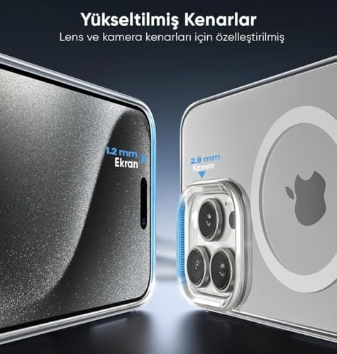 17 Pro Max için Origin+ Serisi MagSafe ile Uyumlu Crystal Clear Ultra Şeffaf Hybrid Materyal Kılıf Yarı Yumuşak Yarı Sert Sararmaya Karşı Dayanıklı Kılıf Kapak (Ultra Şeffaf, 17 Pro Max)