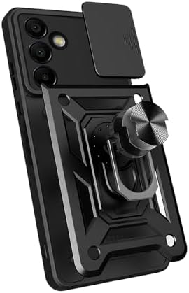 Galaxy S25 FE ile Uyumlu Kılıf Sürgülü Siyah Panther Yüzüklü Silikon Orijinal (Galaxy S25 FE ile Uyumlu, Sürgülü Siyah)