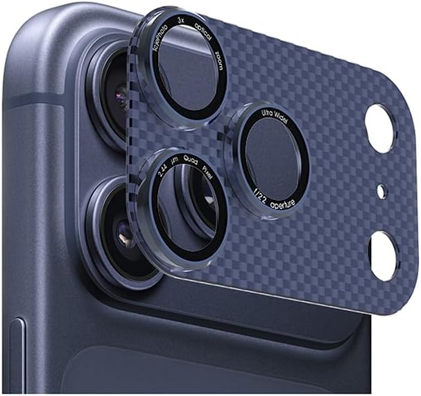 17 Pro Max İçin CL-21 KArbon Kamera Lens Koruyucu (Lacivert)