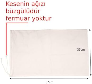 Bakliyat Ham Bez Saklama Kesesi Büzgülü Ürün Yüzde Yüz Pamuk Kotondur 57x35 santim Hacim 6 kilo