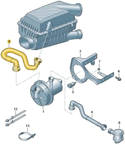 Alternative view of 1.6 BGU Motor Sekonder Hava Borusu 1K0131149C VW Golf 5 ile uyumlu 2004-2006