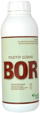 Borlu Çinkolu Sıvı Gübre Bor Noksanlığında Şekil Düzgünlüğü Sağlar Çiçek Meyve Tutumu Polen Oluşumu 1 Litre