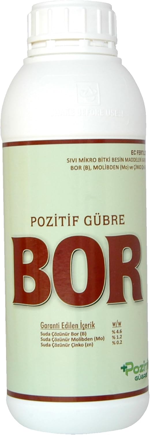 Alternative view of Borlu Çinkolu Sıvı Gübre Bor Noksanlığında Şekil Düzgünlüğü Sağlar Çiçek Meyve Tutumu Polen Oluşumu 1 Litre