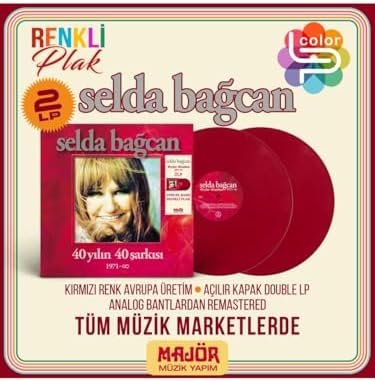 Bağcan 40 Yılın 40 Şarkısı - Kırmızı Renkli 2 Plak - 2LP