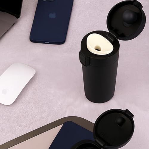 Alternative view of 380 ml Siyah Sızdırmaz Termos Matara – Çift Katmanlı Paslanmaz Çelik, Isı Yalıtımlı Seyahat ve Ofis Kupası
