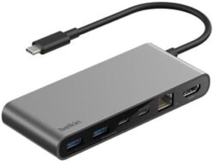 Alternative view of Connect 8 Portlu USB-C Hub, 4K@60Hz’e kadar çözünürlükleri destekleyen ekran uyumu, Mac, Windows ve Chromebook ile çalışır, 100 W PD, 10 Gbps veri aktarım hızı ve 2,5 Gbps Ethernet - Gri
