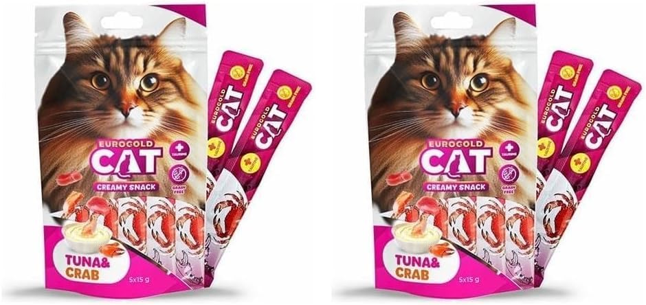 EuroGold Cat Sıvı Kedi Ödülü Ton - Yengeç 5x15 gr (2 paketi)
