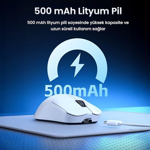 Aula SC380 Pro PAW3311 Sensör 12000 DPI 1000Hz Kablolu ve Kablosuz Gaming Oyuncu Mouse Beyaz