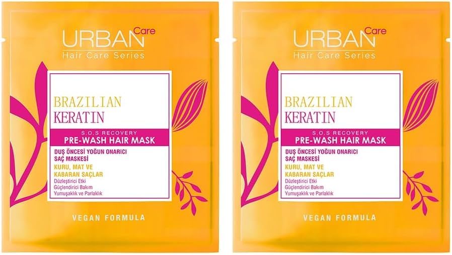 Brezilya Keratin Düzleştirici Etkili Duş Öncesi Saç Bakım Maskesi (2 paketi)