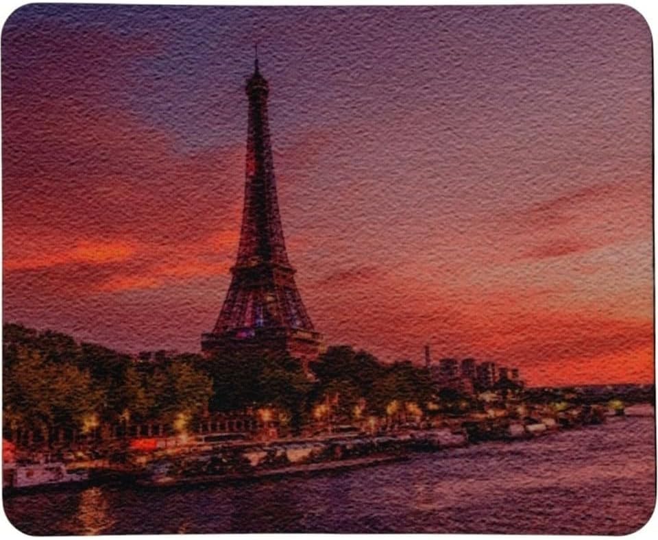 Baskılı Şehir Manzaraları Desenli Renkli Tip Kaymaz Taban Optik Bilgisayar Notebook Mouse Pad Maus Pad (Paris Eyfel Kulesi)