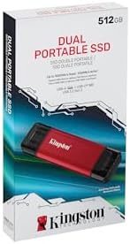 512GB Dual USB-A/C Portable SSD, Up to 1050MB/s USB 3.2 Gen 2 SPSD/512GB